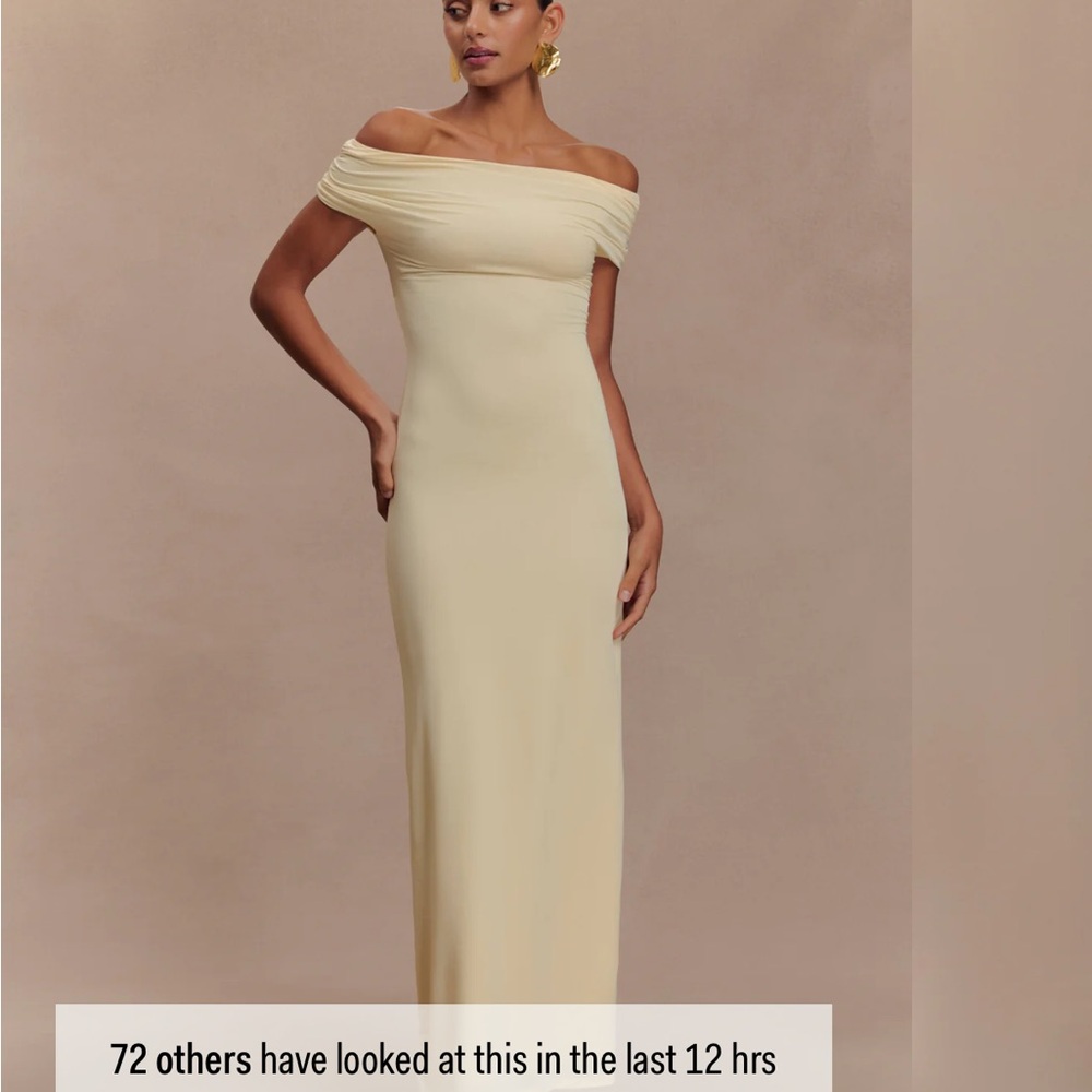 Meshki Off-Shoulder Cream Maxi Dress